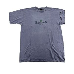 Thunderbird T Shirt XL Haliburton Canada Vintage Faded Blue Embroidered Tee